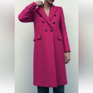 Zara Menswear Style Wool Blend Coat